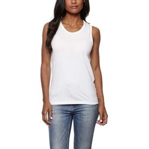 CeCe Women's White Scoop Neck Sleeveless Tank Top Size L